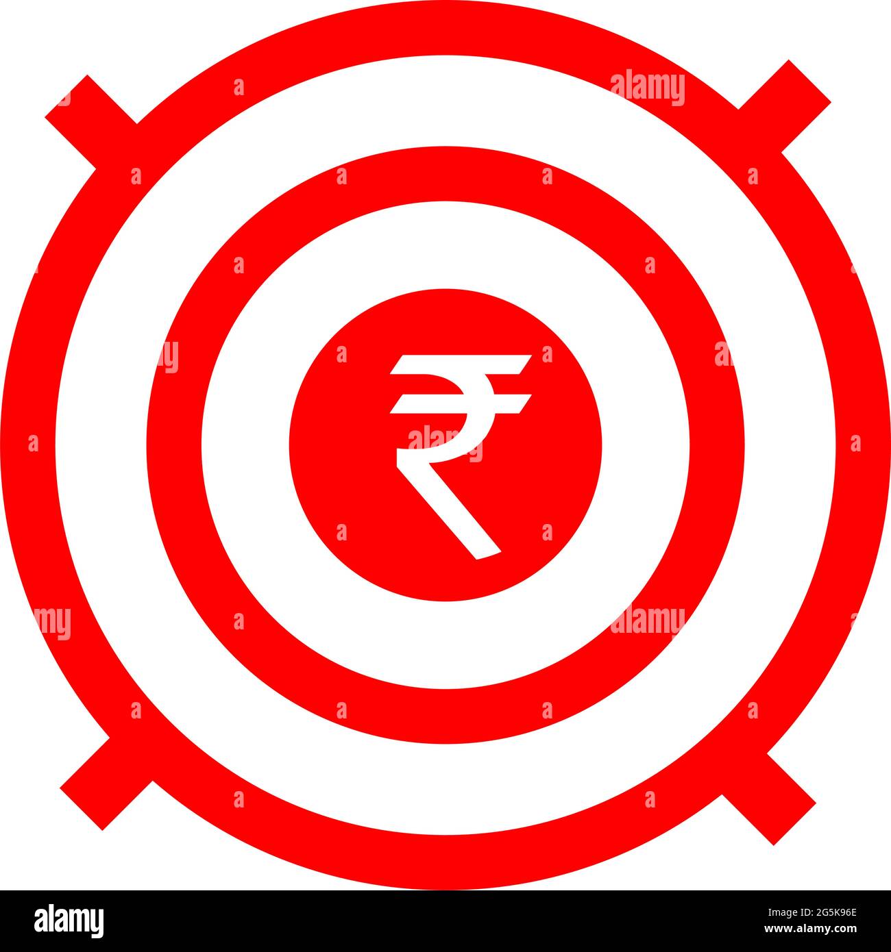 Guadagni target. Icona Business. Illustrazione vettoriale isolata su sfondo bianco Illustrazione Vettoriale