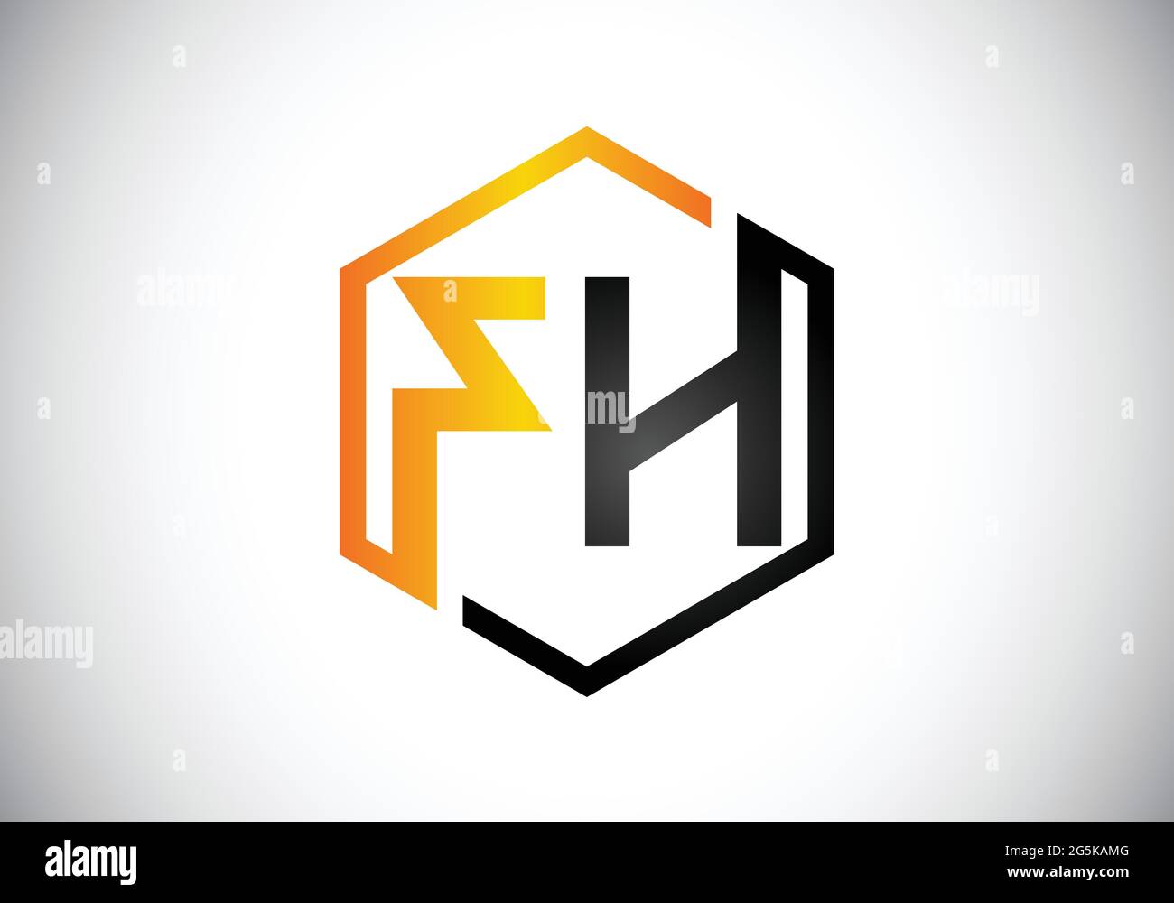 Logo iniziale della lettera F H con Creative Modern Business Typography Vector Template. Monogramma astratto creativo lettera F H Illustrazione Vettoriale