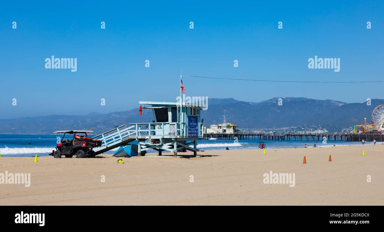 Santa Monica Beach, California, Stati Uniti d'America. Foto Stock