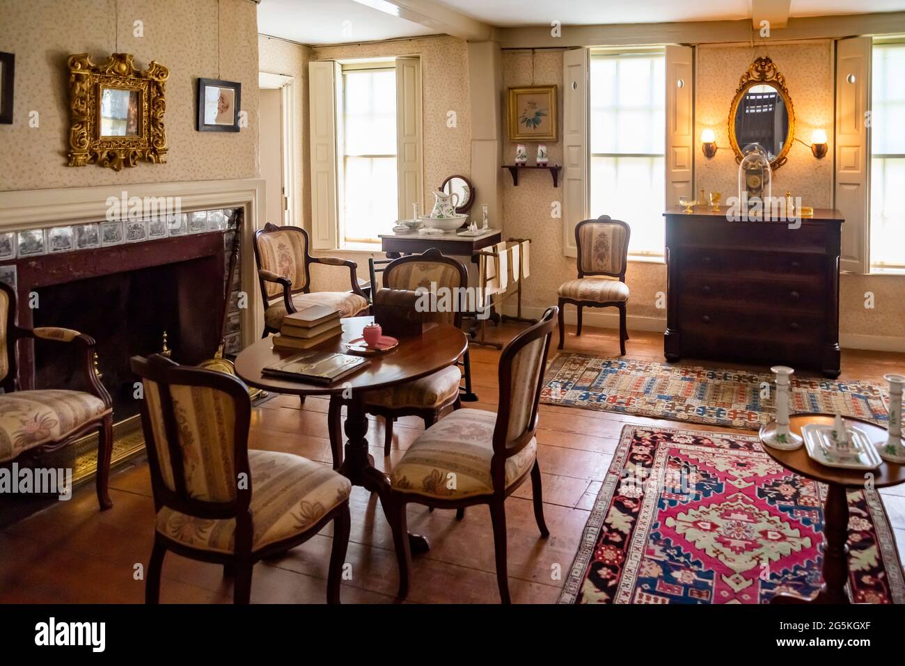 Interioro della casa di John Adams a Quincy, ma. Foto Stock