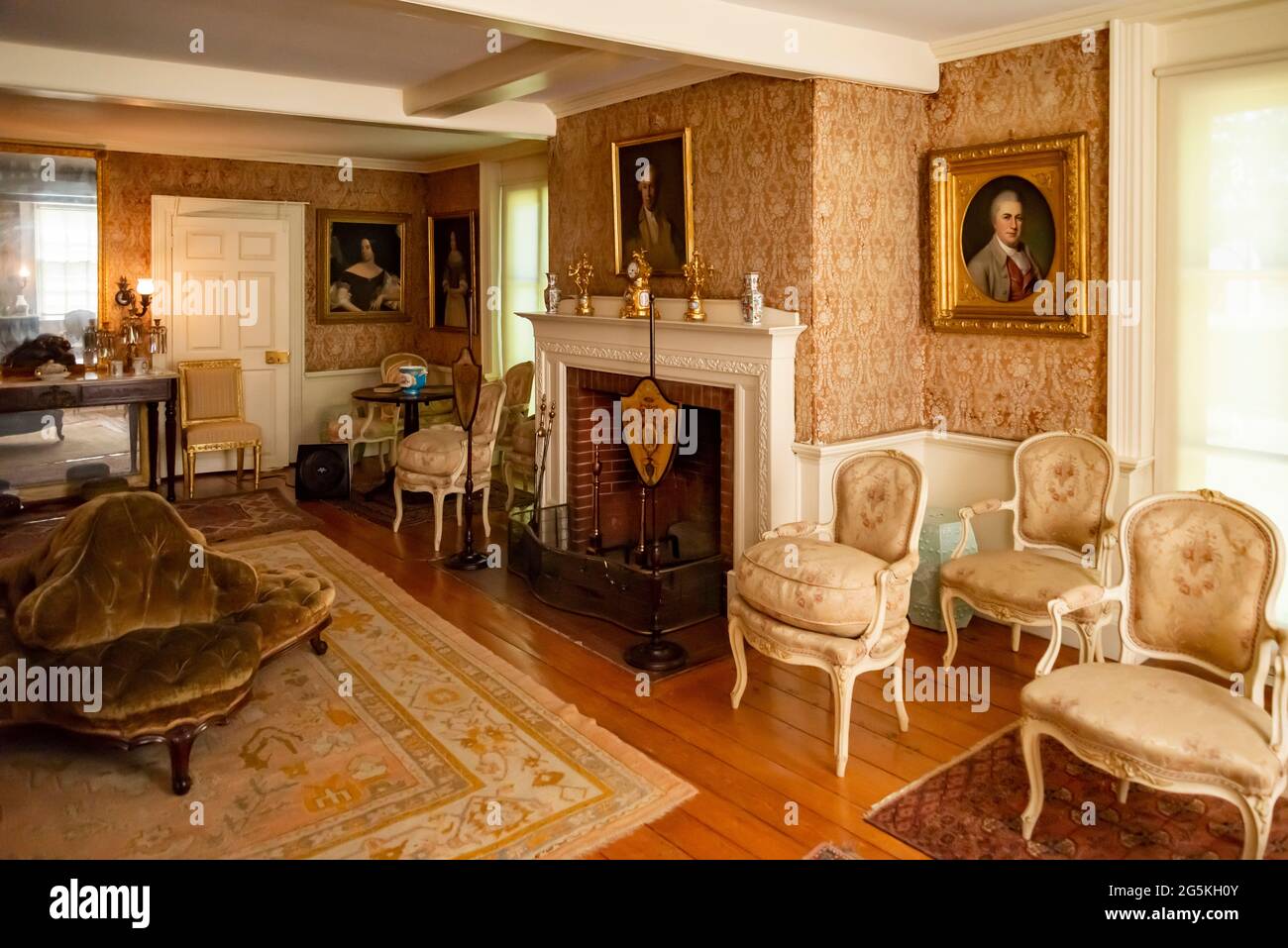 Interioro della casa di John Adams a Quincy, ma. Foto Stock