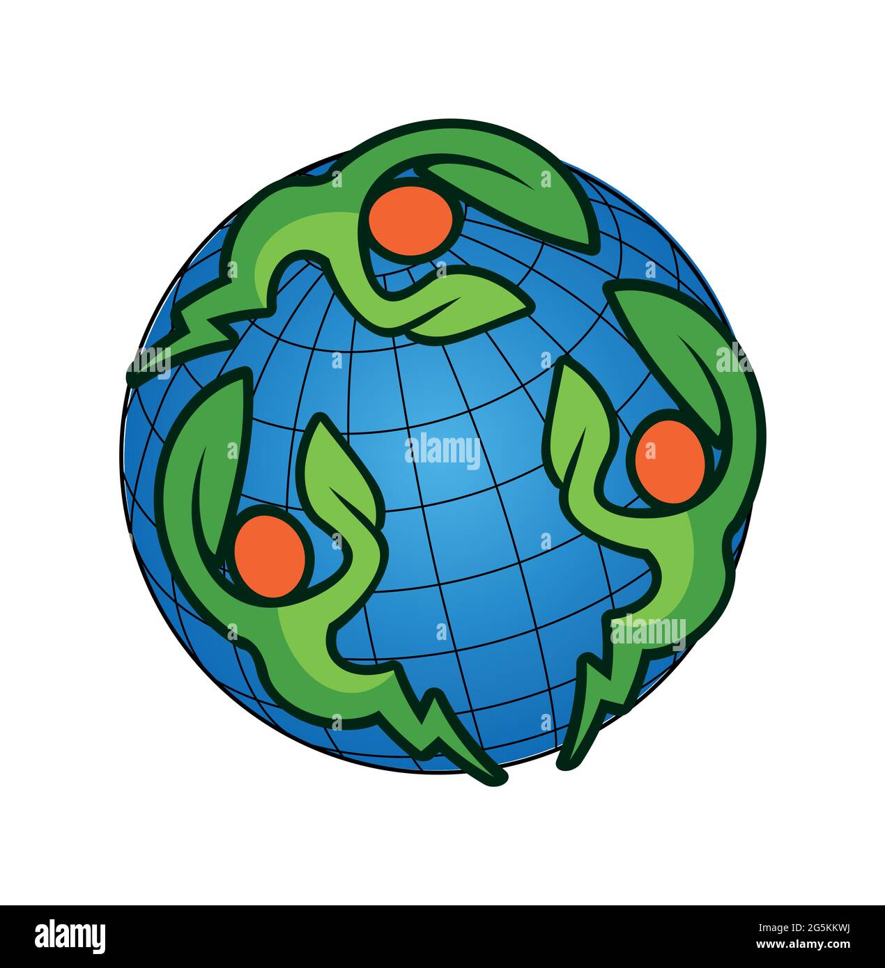 Foglia umana con simboli elettrici. Il logo lascia. Diventa verde. Le persone che girano il mondo Illustrazione Vettoriale