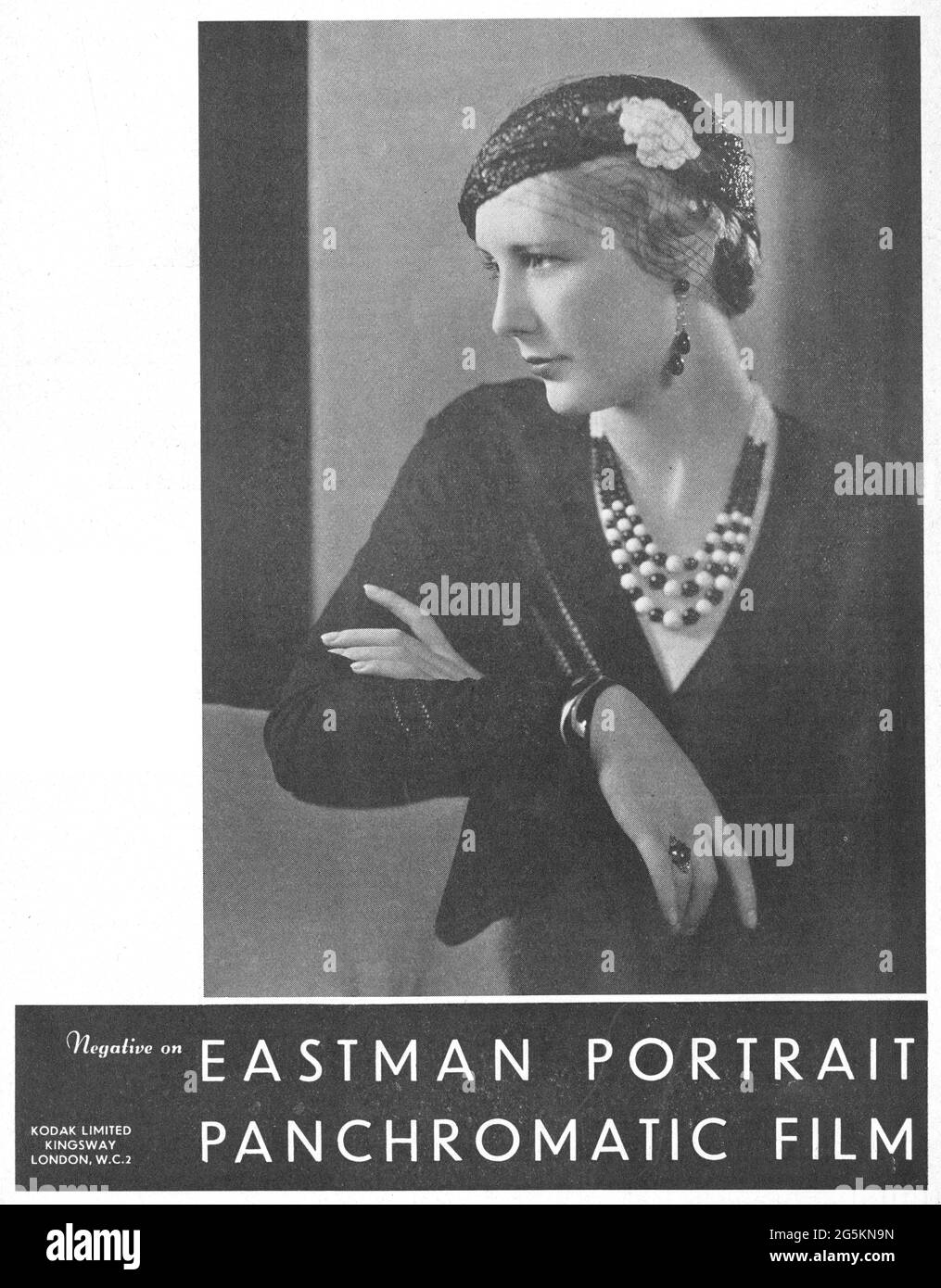 Annuncio di esposizione dal British Journal of Photography, aprile 28. 1933. Pellicola pancromatica Eastman Foto Stock