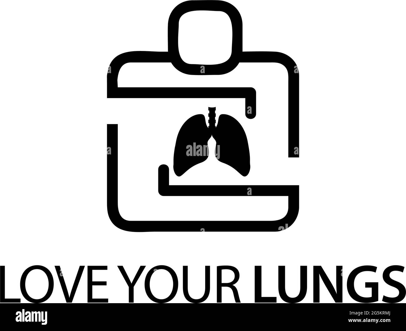 Icona persone con polmoni. Concetto di amore i vostri polmoni. Illustrazione Vettoriale