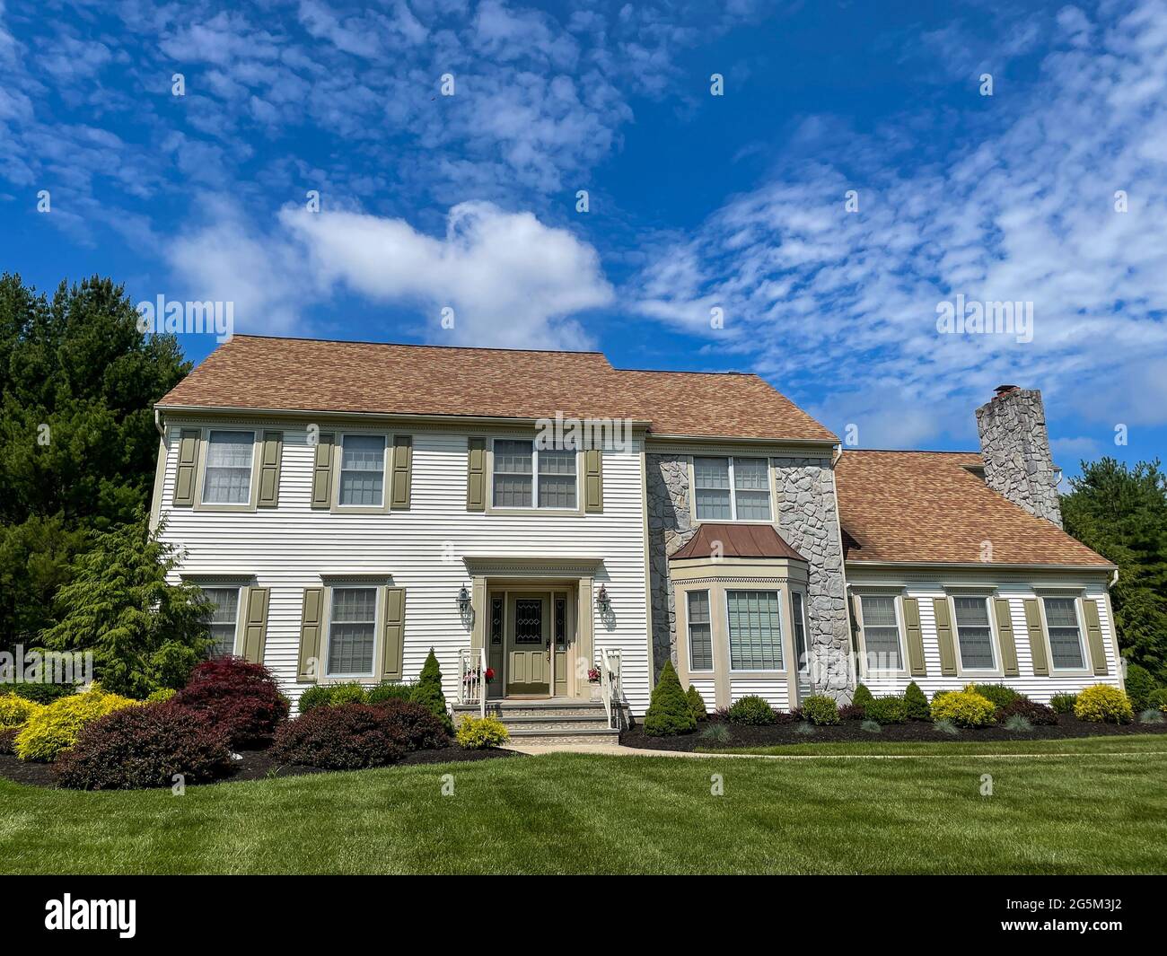 Singola casa suburbana famiglia in New Jersey. Foto Stock