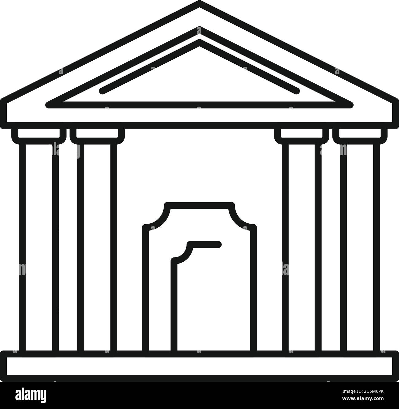 Icona di costruzione del teatro vettore di contorno. Teatro cittadino Illustrazione Vettoriale