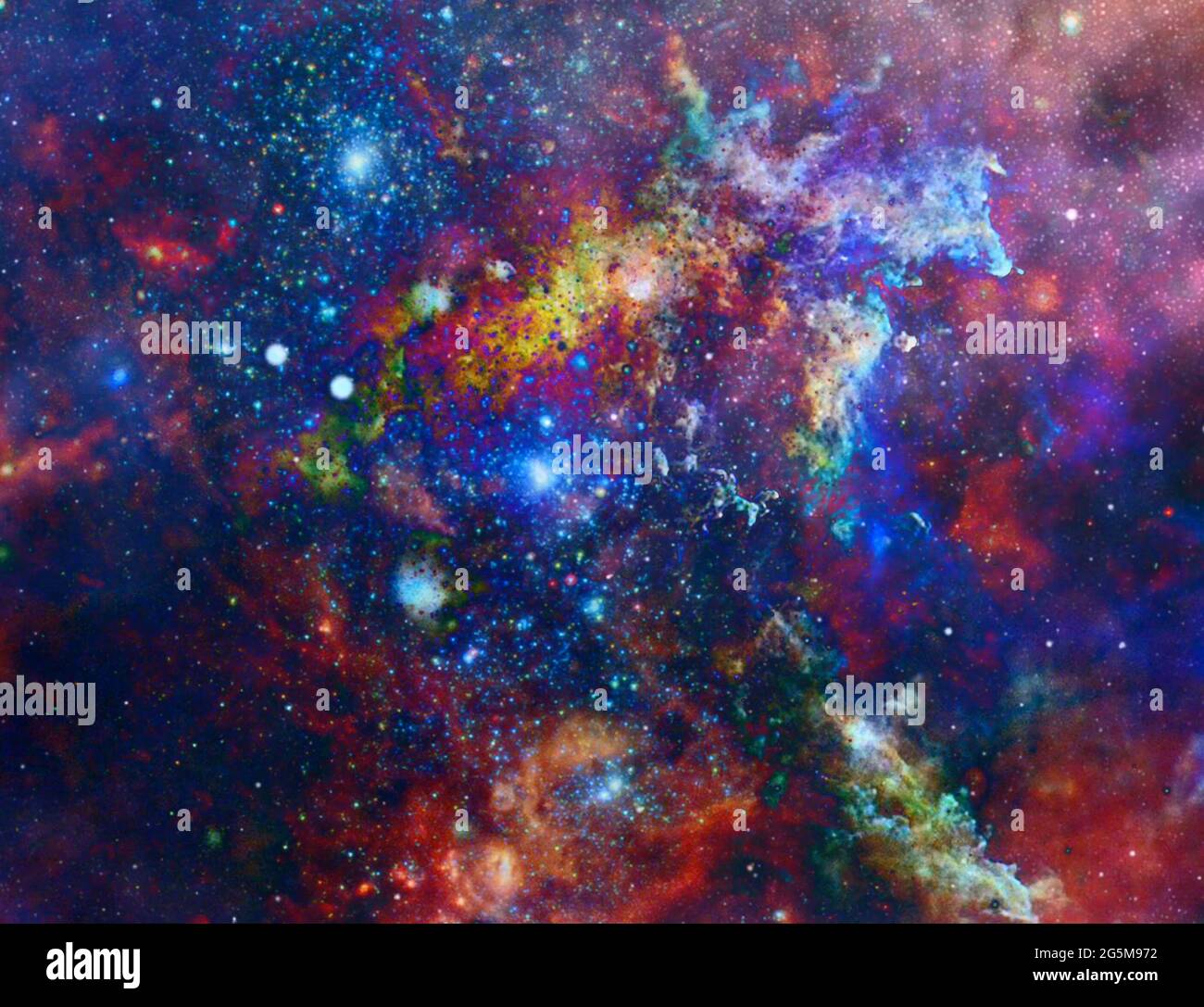 Nebulosa colorata in spazi profondi. rendering 3d. Foto Stock