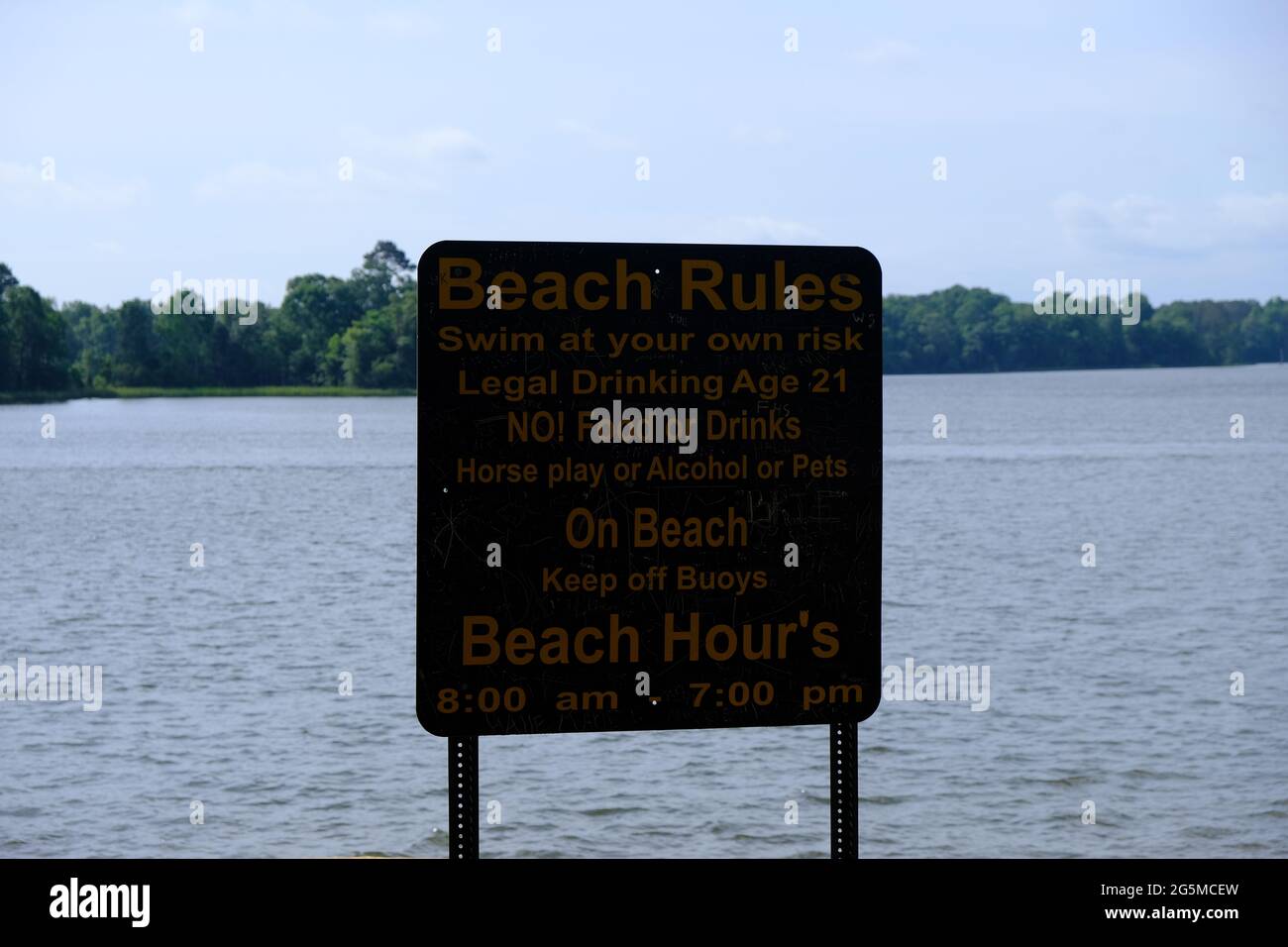 Indian Creek Recreation Area Louisiana Beach regolamento segno Foto Stock