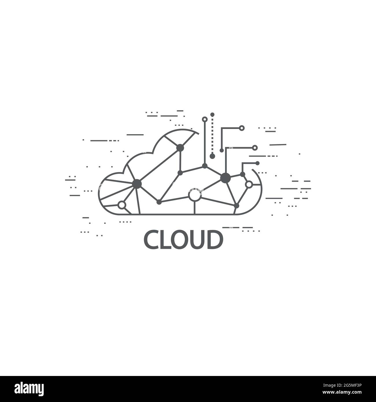 Cloud computing: Design sottile e piatto Illustrazione Vettoriale