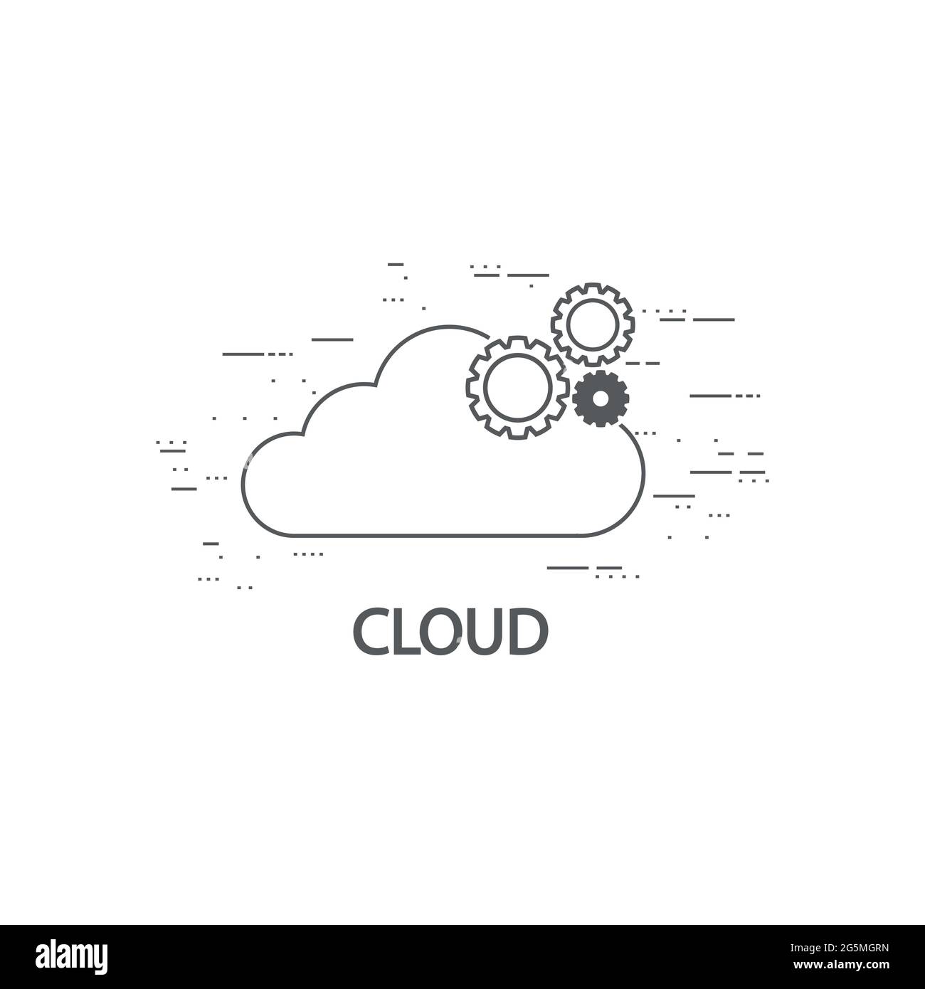 Cloud computing: Design sottile e piatto Illustrazione Vettoriale