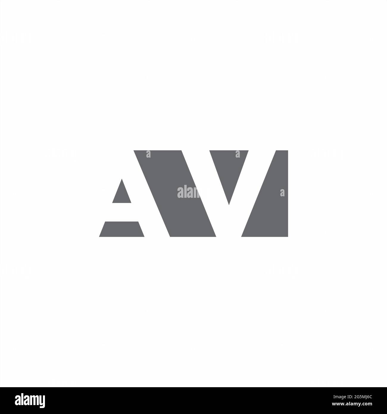Monogramma AV Logo con modello di design in stile spazio negativo isolato su sfondo bianco Illustrazione Vettoriale