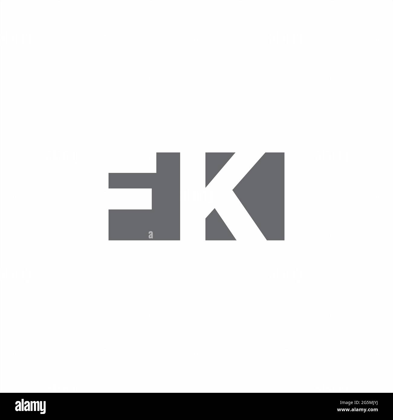 Monogramma con logo FK con modello di design in stile spazio negativo isolato su sfondo bianco Illustrazione Vettoriale