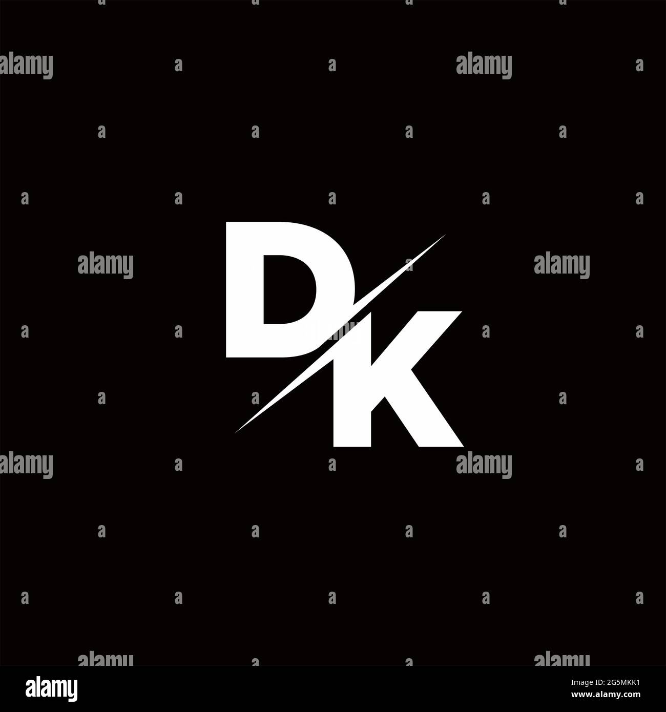 Logo Letter Monogram Slash con moderni modelli di logo su sfondo bianco e nero Illustrazione Vettoriale