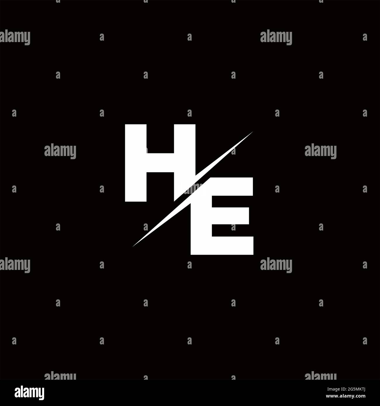Logo Letter Monogram Slash con moderni modelli di logo su sfondo bianco e nero Illustrazione Vettoriale