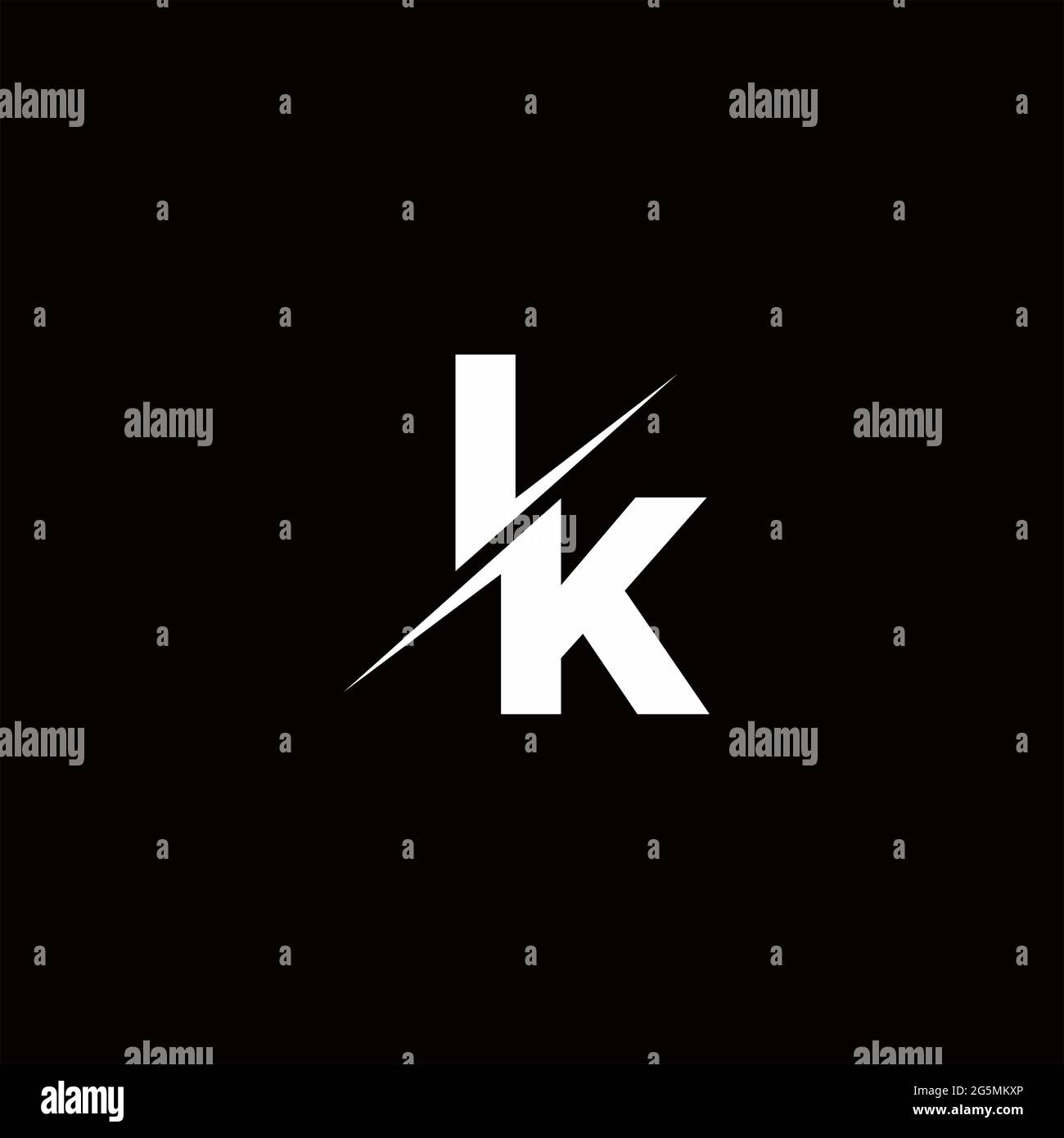 Logo Letter Monogram Slash con moderni modelli di logo su sfondo bianco e nero Illustrazione Vettoriale