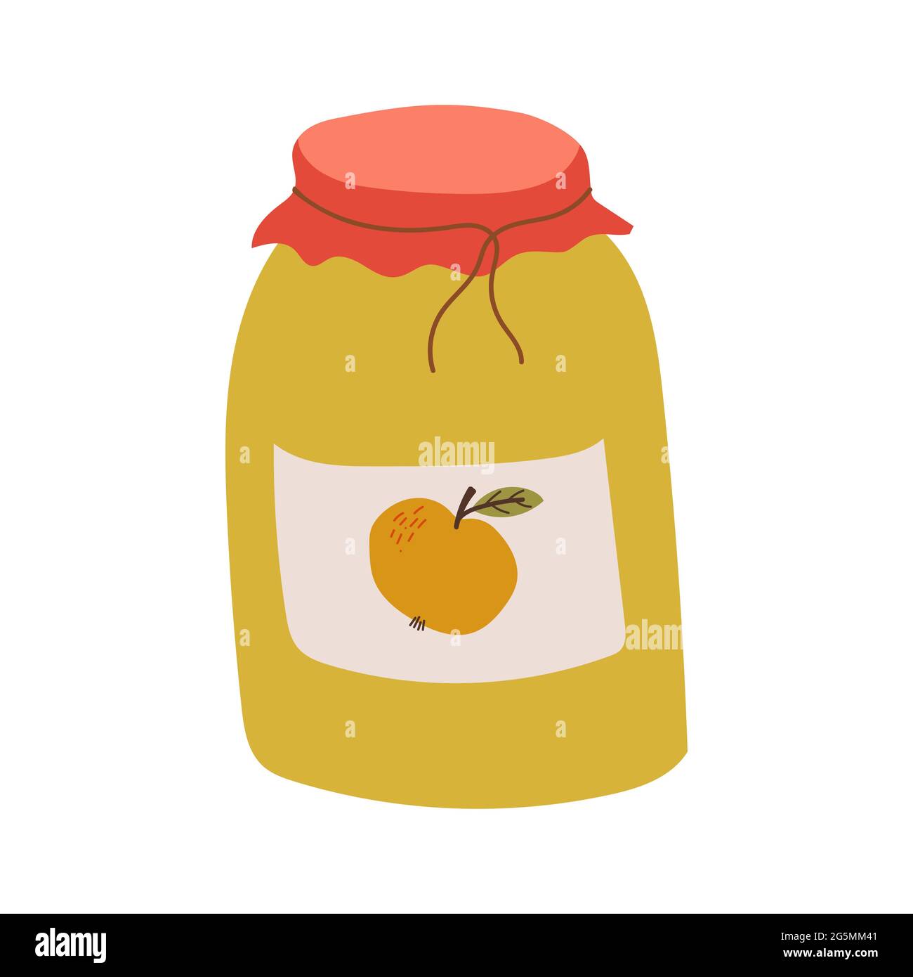 Deliziosa marmellata di mele in un vaso di casa. Illustrazione Vettoriale