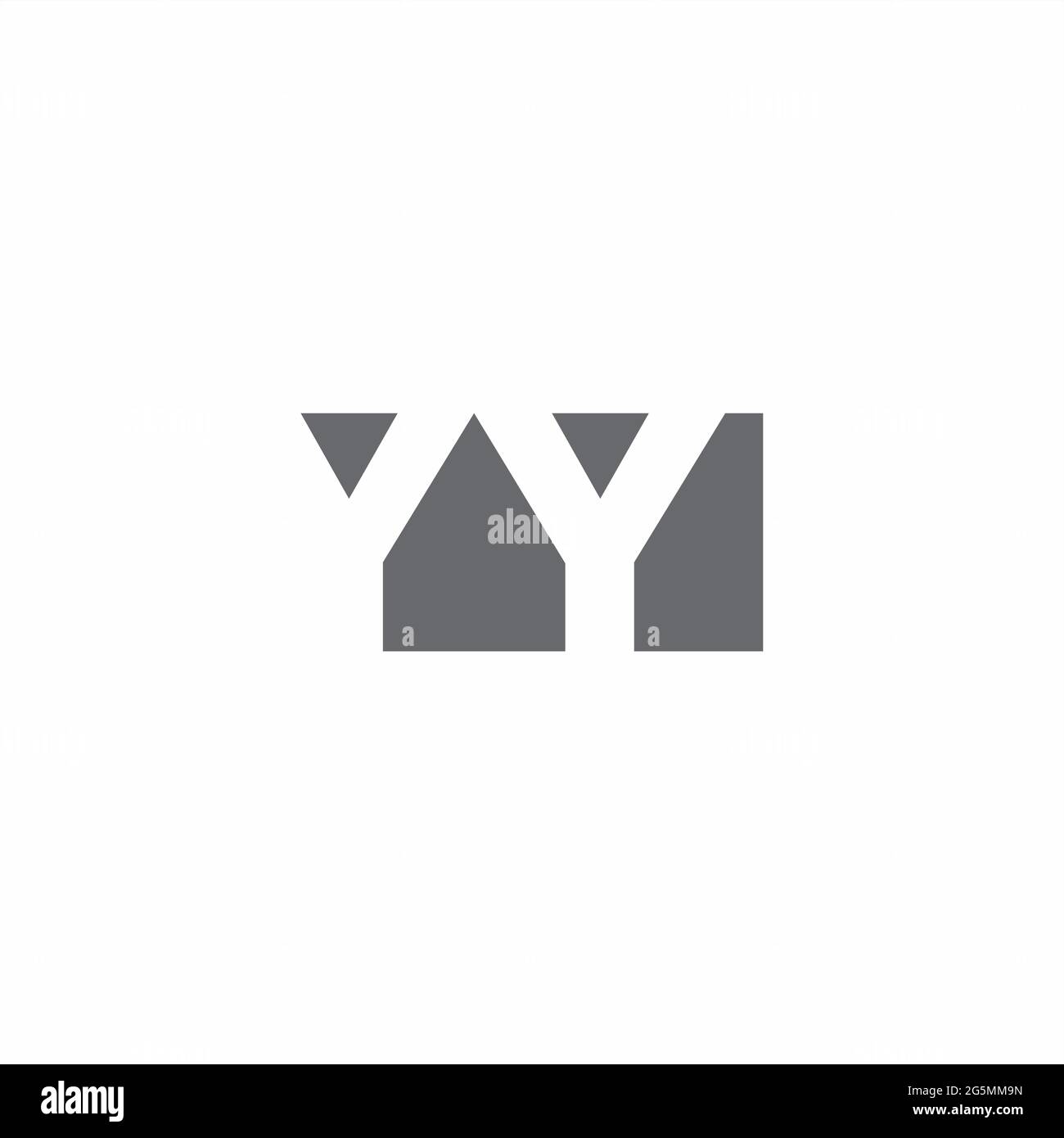 Monogramma YY Logo con modello di disegno in stile spazio negativo isolato su sfondo bianco Illustrazione Vettoriale
