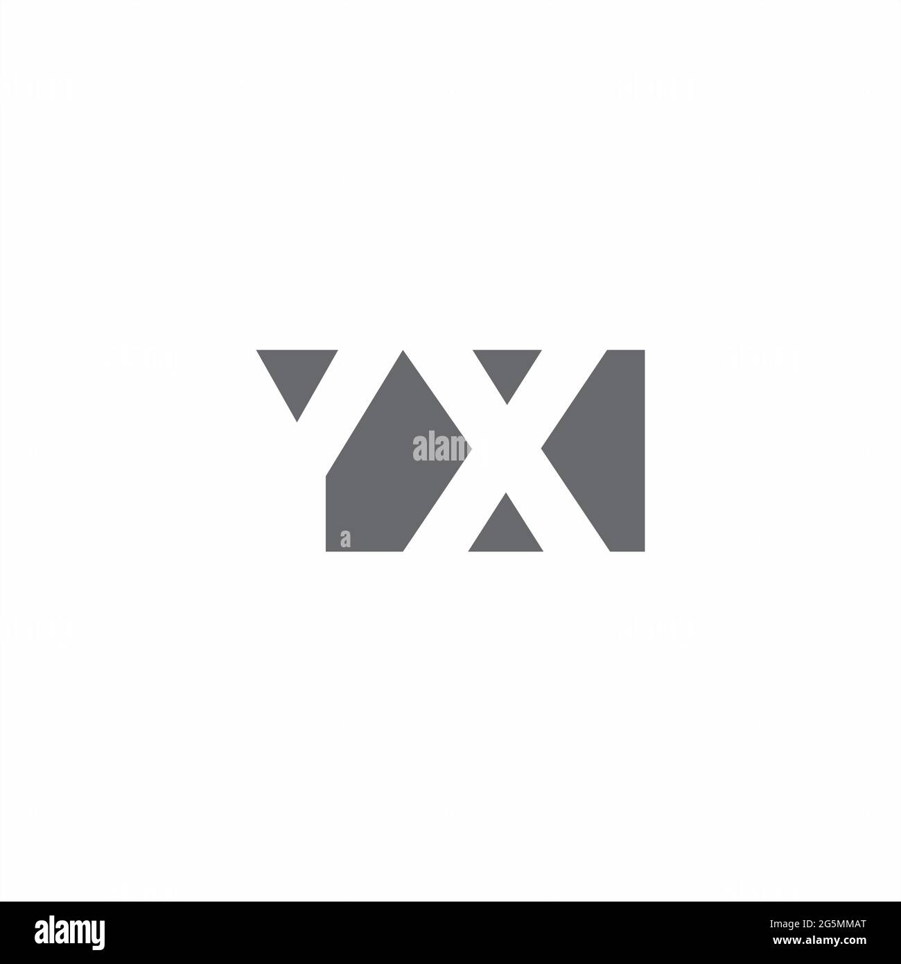 Monogramma con logo YX con modello di design in stile spazio negativo isolato su sfondo bianco Illustrazione Vettoriale