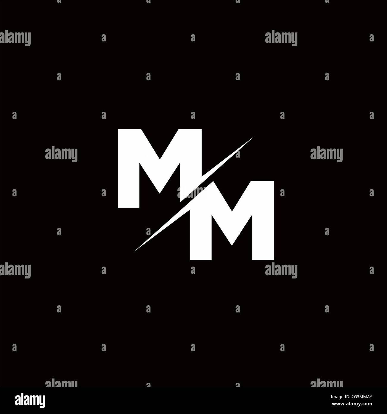 Logo Letter Monogram Slash con moderni modelli di logo su sfondo bianco e nero Illustrazione Vettoriale