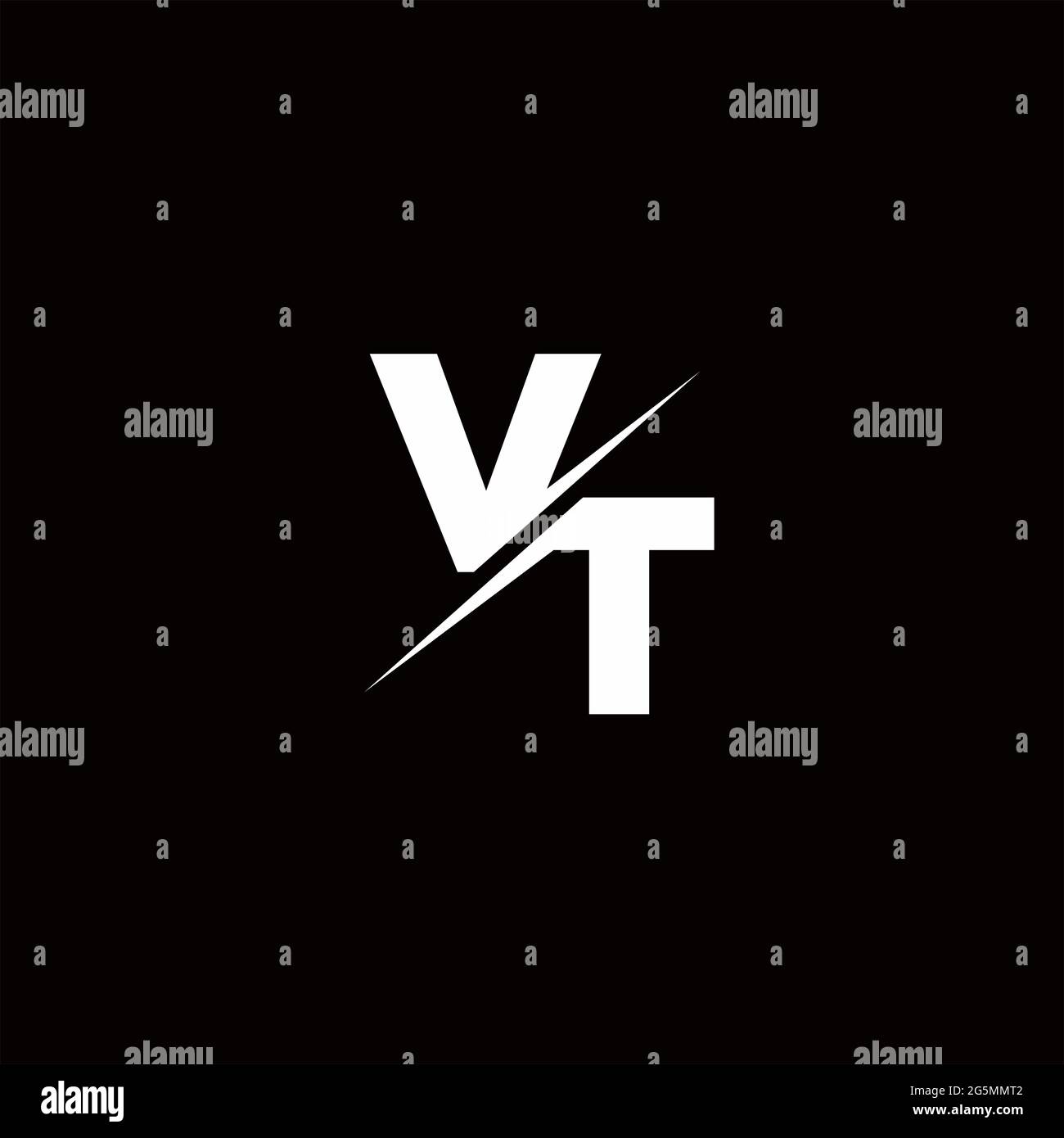Logo Letter Monogram Slash con moderni modelli di logo su sfondo bianco e nero Illustrazione Vettoriale