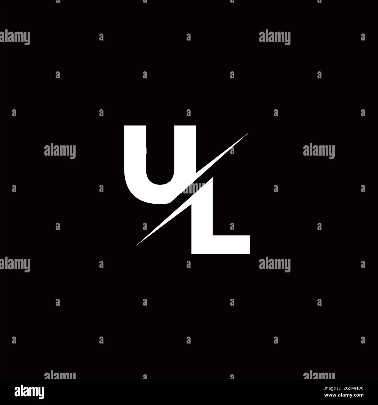 Logo Letter Monogram Slash con moderni modelli di logo su sfondo bianco e nero Illustrazione Vettoriale