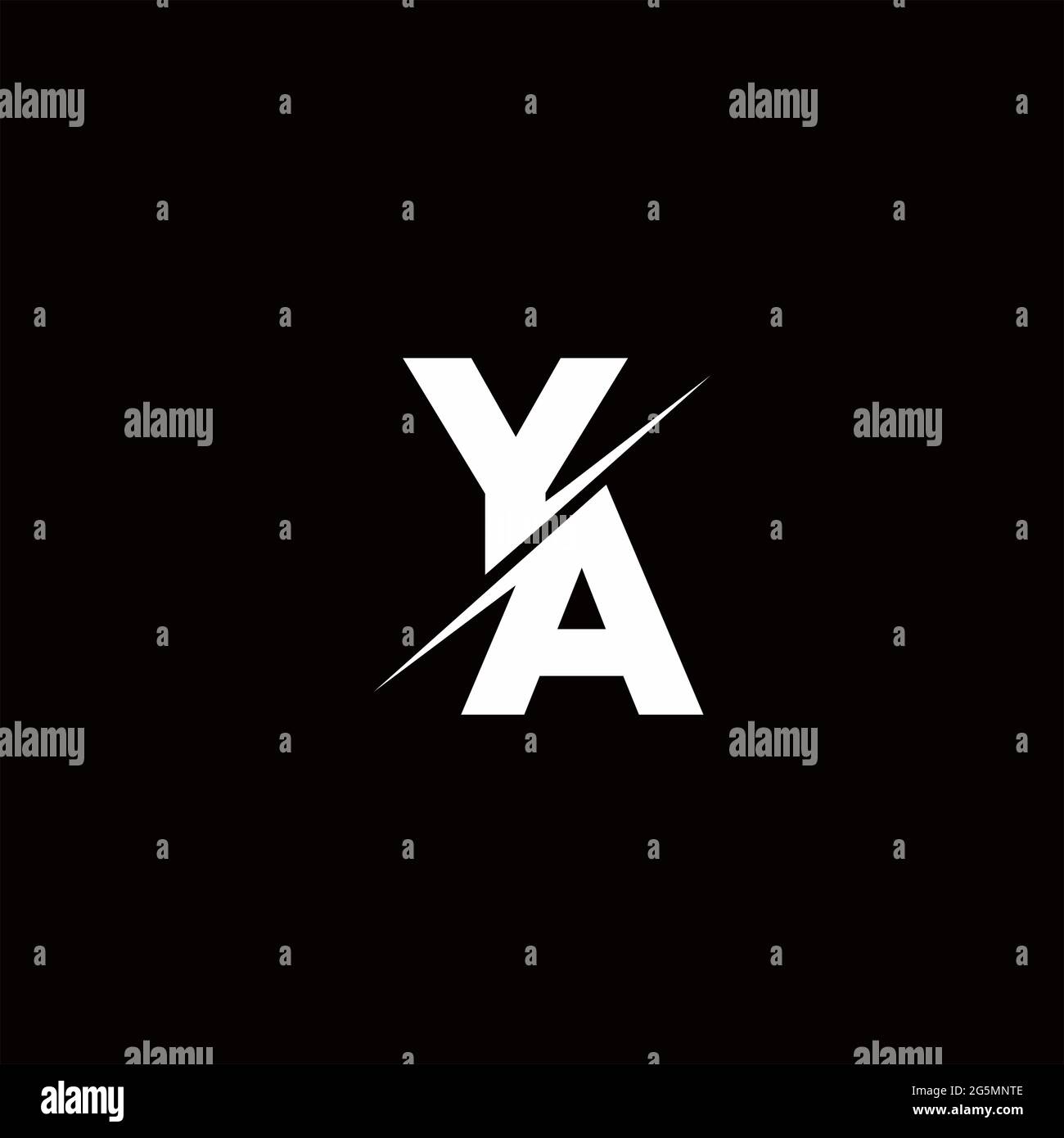 Logo Letter Monogram Slash con moderni modelli di logo su sfondo bianco e nero Illustrazione Vettoriale