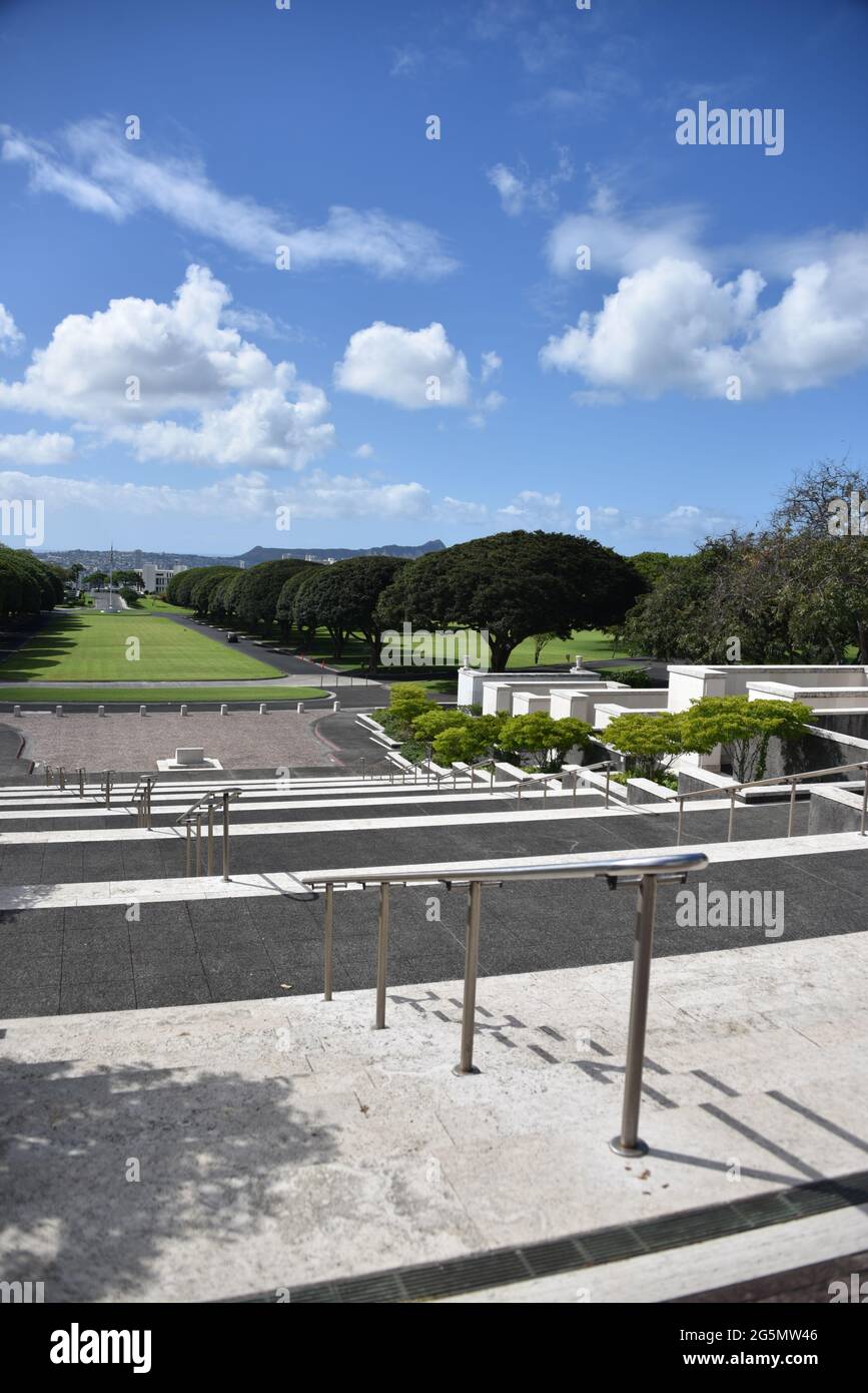 Oahu, Ciao. STATI UNITI 6/5/2021. National Memorial Cemetery of the Pacific. Luogo di riposo per 61,000. 53,000 dalla prima guerra mondiale e dalla seconda guerra mondiale, dalla Corea e dal Vietnam. Foto Stock