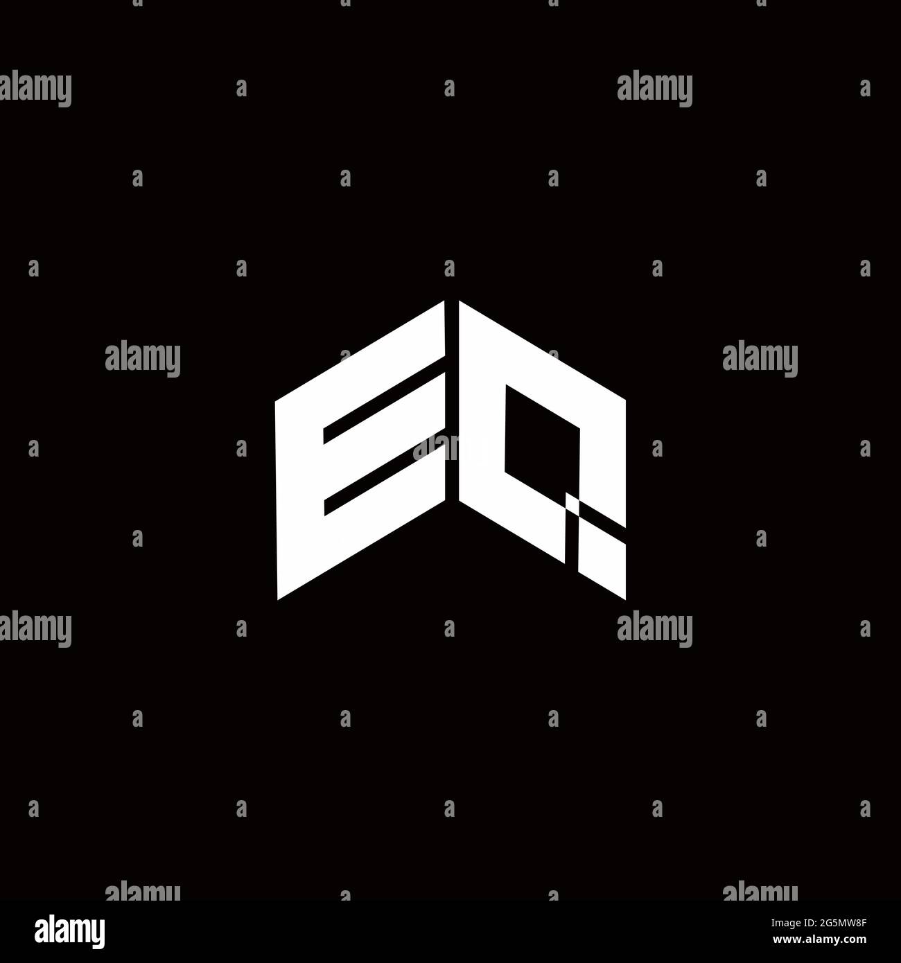 Logo monogramma modello di design moderno isolato su sfondo nero Illustrazione Vettoriale