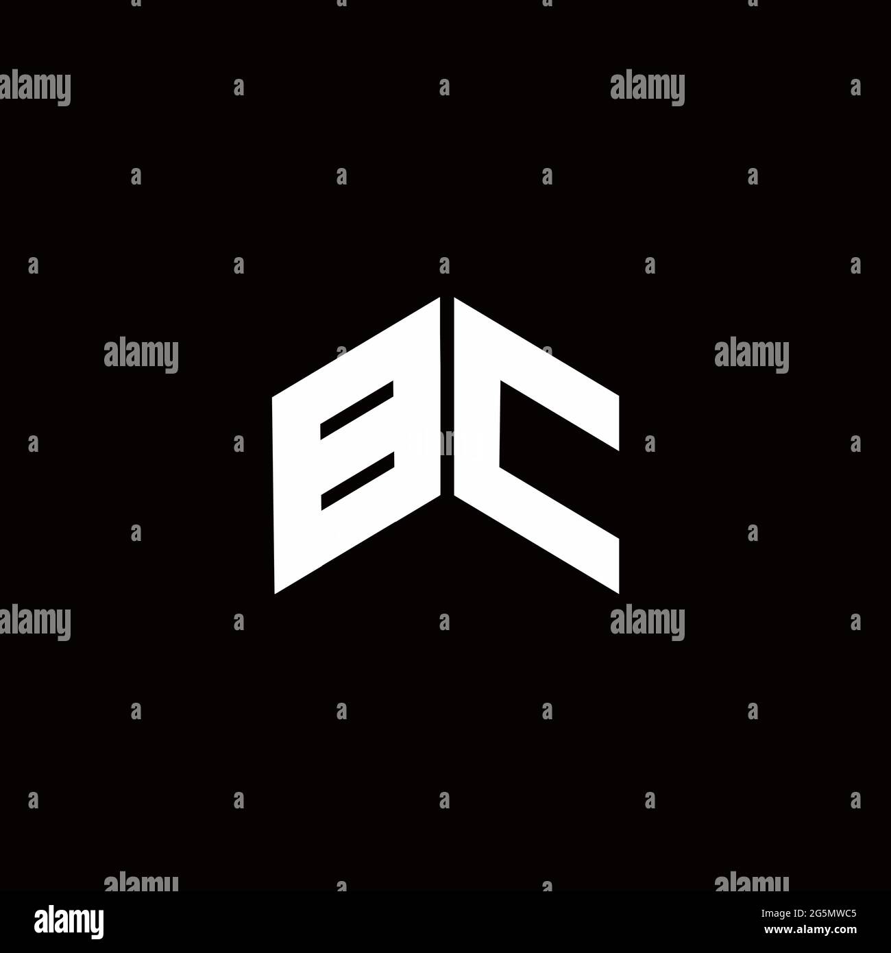 Logo monogramma modello di design moderno isolato su sfondo nero Illustrazione Vettoriale