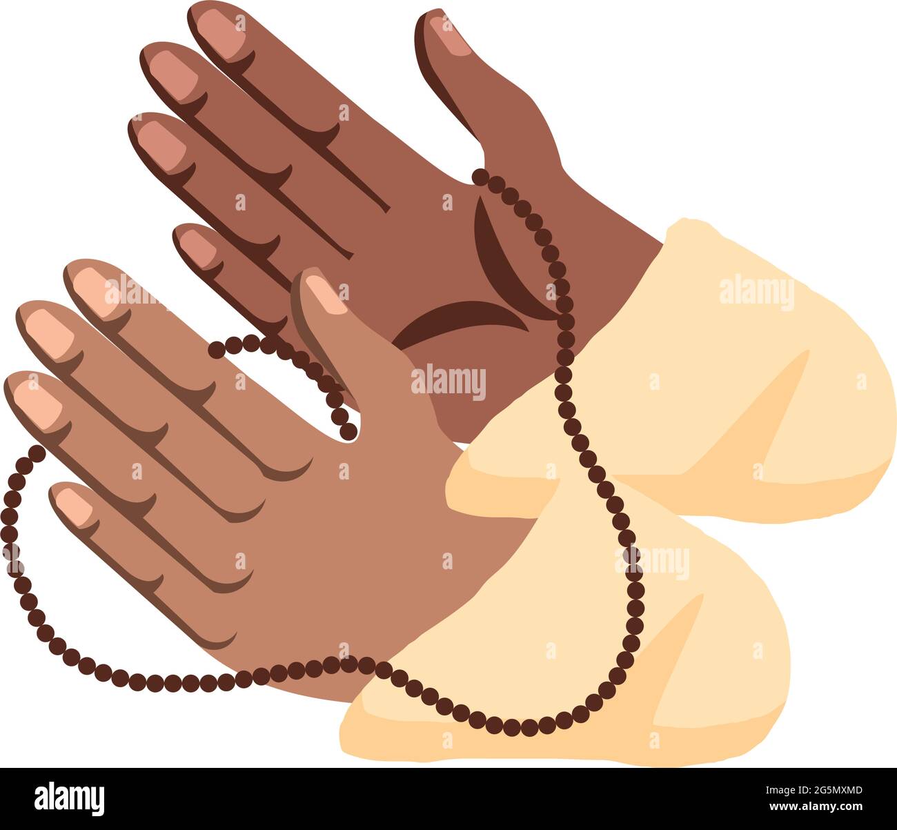 mani con rosario musulmano Illustrazione Vettoriale