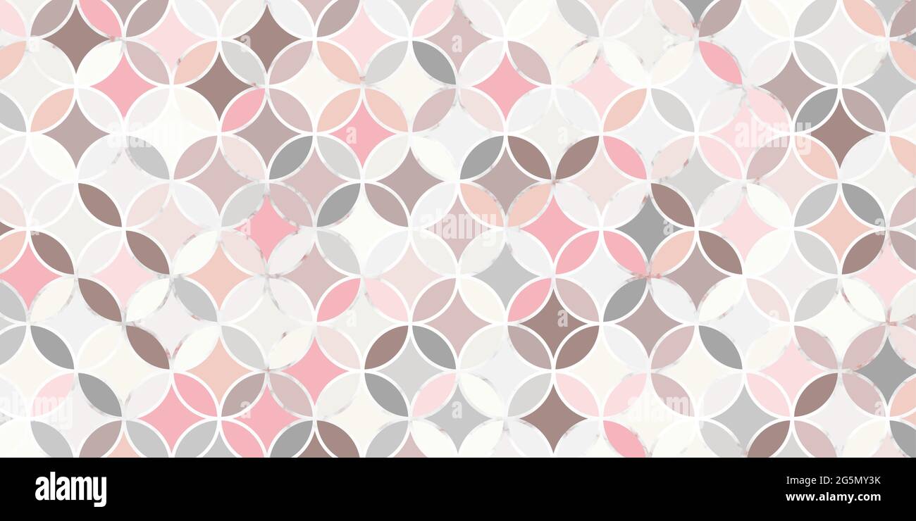 Sovrapposizione del cerchio con ripetizione senza giunture geometrica astratta. Colore pastello con linea di marmo elegante sfondo per moquette, carta da parati, abbigliamento, confezionamento Illustrazione Vettoriale