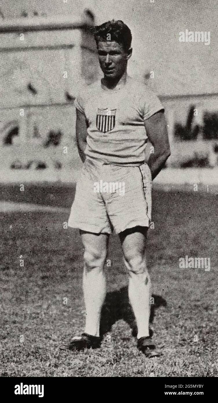 Charles Paddock, vincitore della 100 Meter Race, alle Olimpiadi estive 1920 di Anversa, Belgio Foto Stock