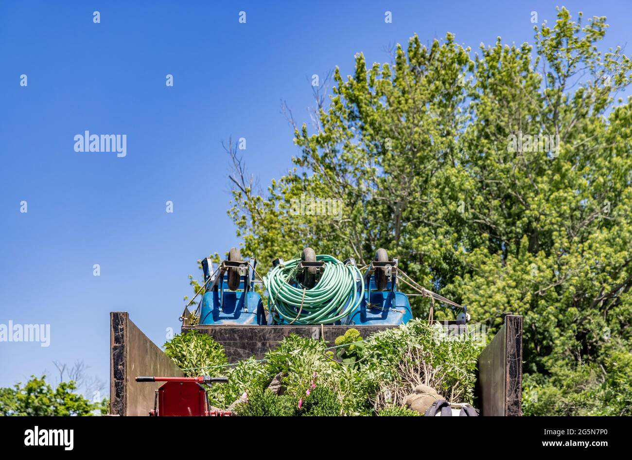immagine dettagliata della parte posteriore di un veicolo orizzontale Foto Stock