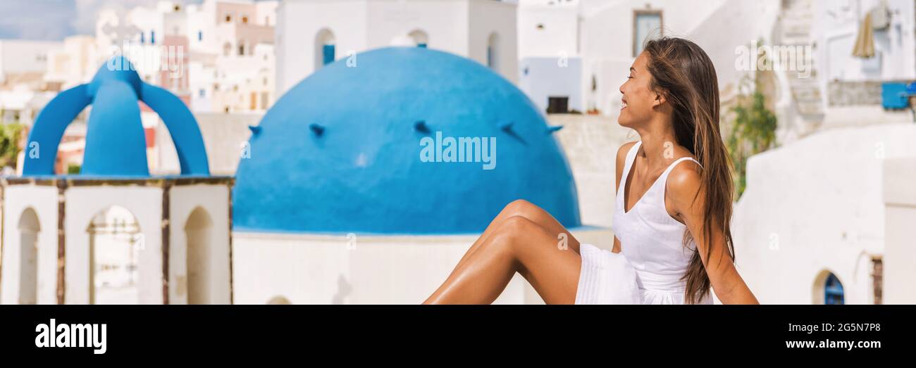 Viaggi lusso Europa vacanza donna banner Foto Stock