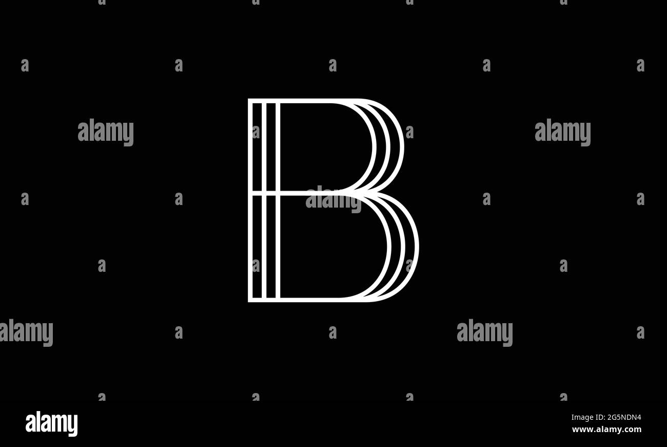 Monogramma creativo con logo lettera B, linee parallele, design lineare ed elegante Illustrazione Vettoriale