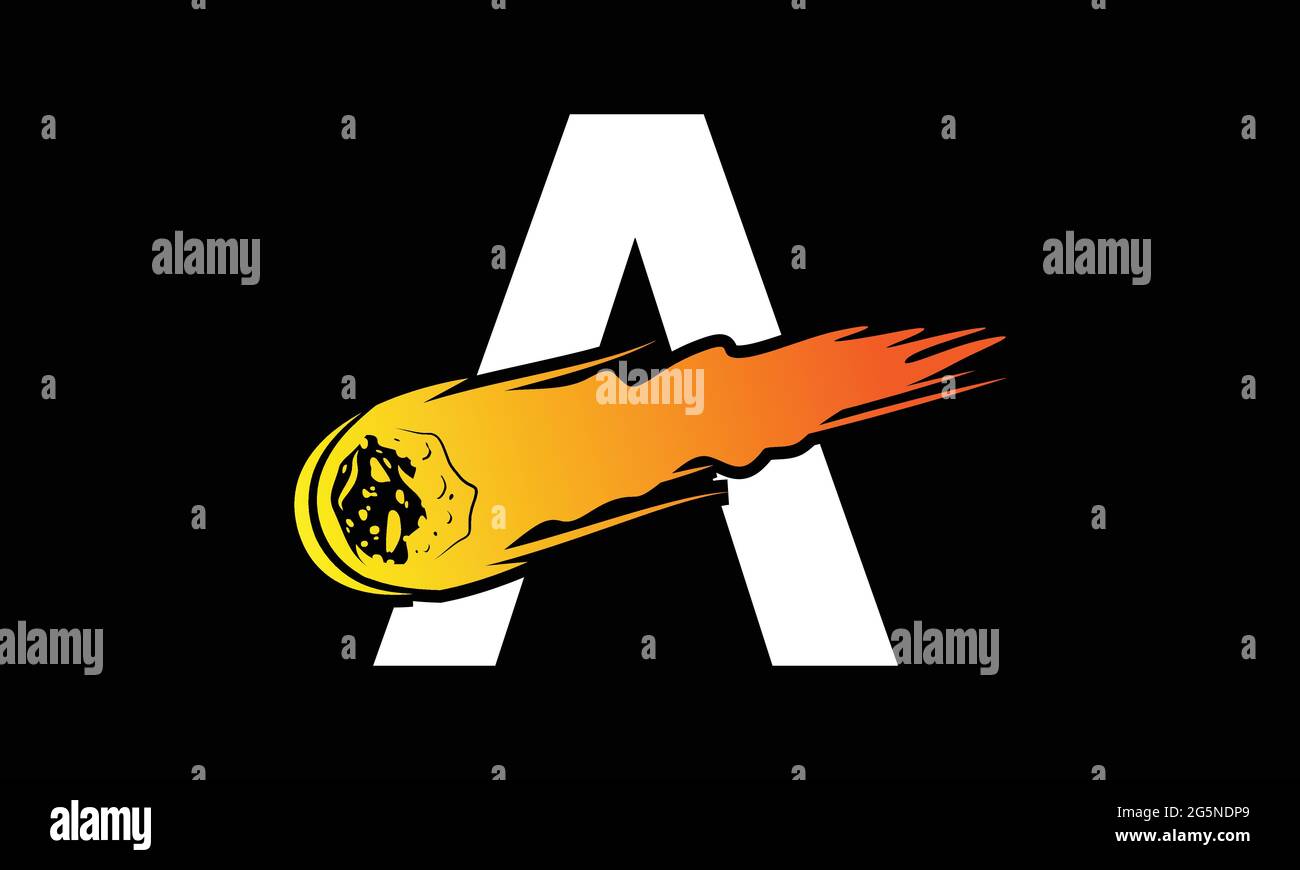 Lettera A icona asteroide Logo illustrazione simbolo Illustrazione Vettoriale