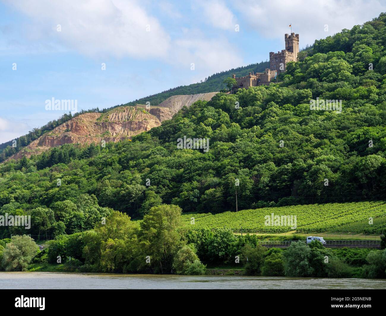 Castello Sooneck sul fiume Reno, Renania-Palatinato, Germania, Europa Foto Stock