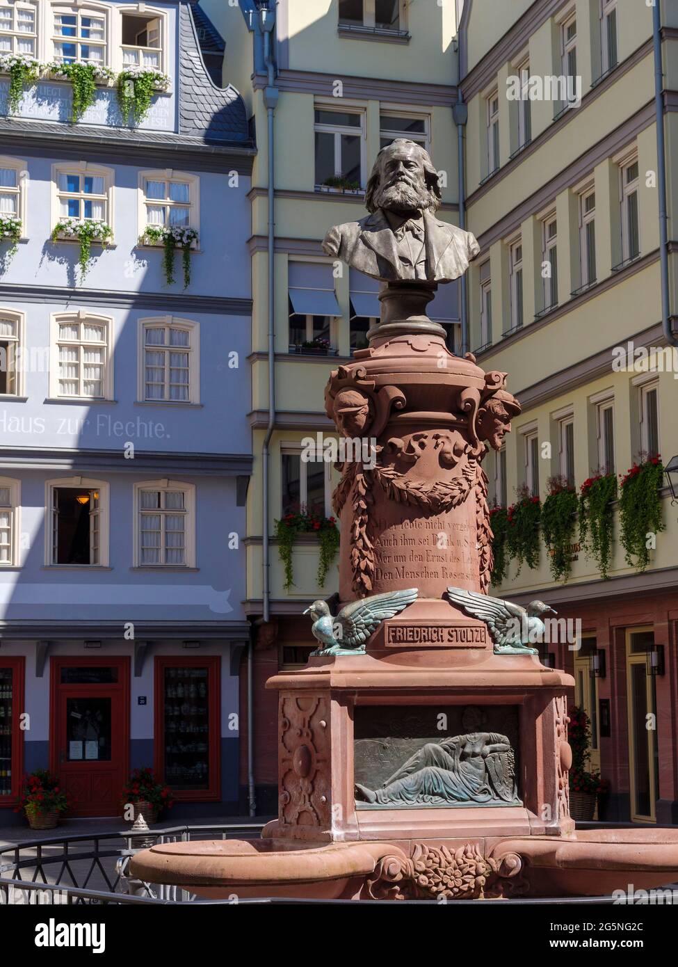 Monument Friedrich Stoltze, Francoforte, Assia, Germania, Europa Foto Stock