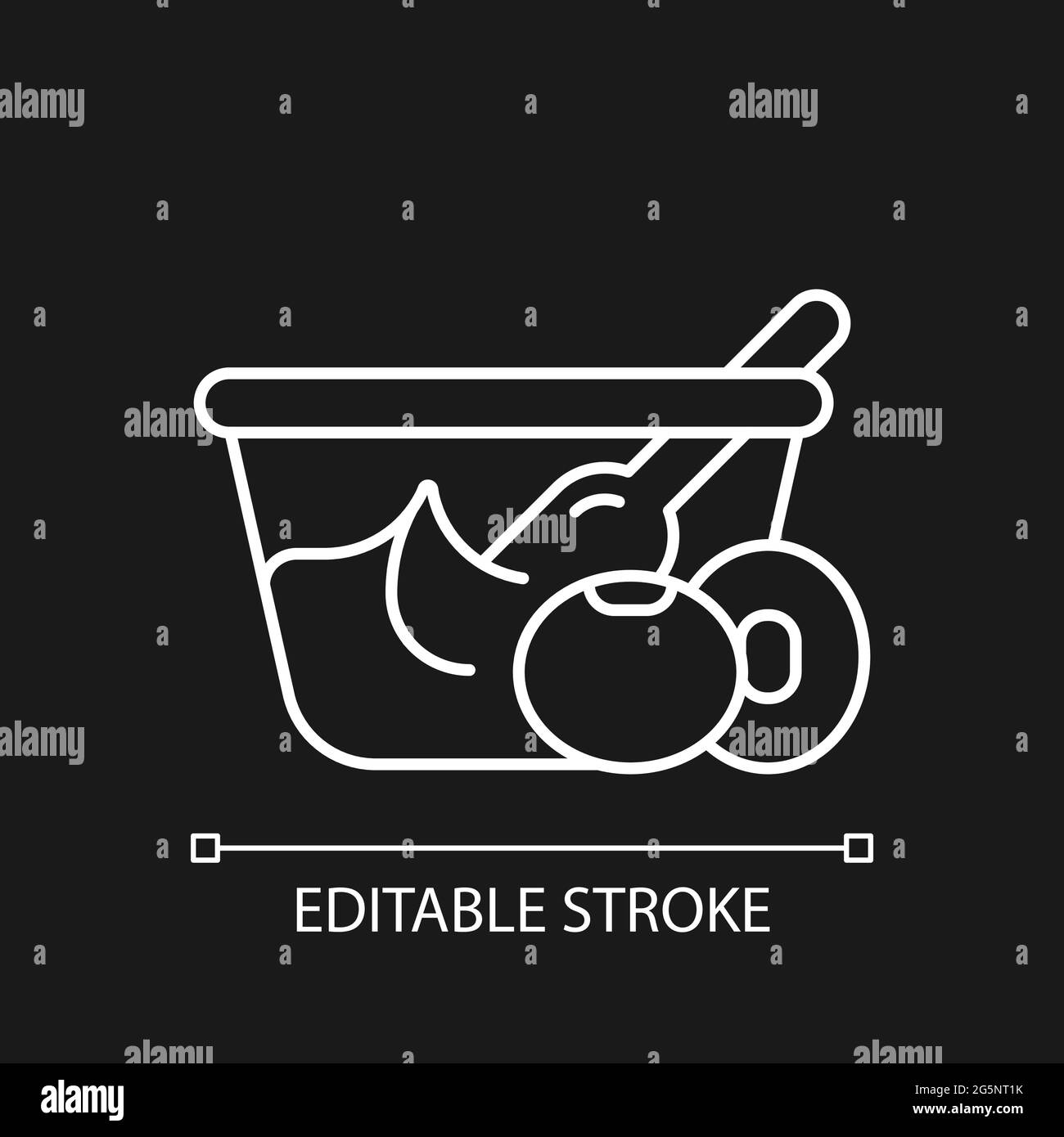 Icona lineare bianca miso per tema scuro Illustrazione Vettoriale