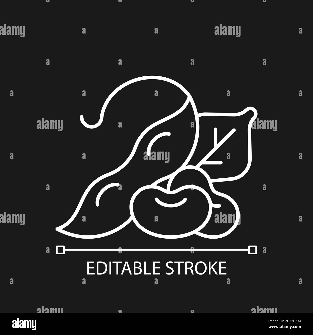 Icona lineare bianca edamame per tema scuro Illustrazione Vettoriale