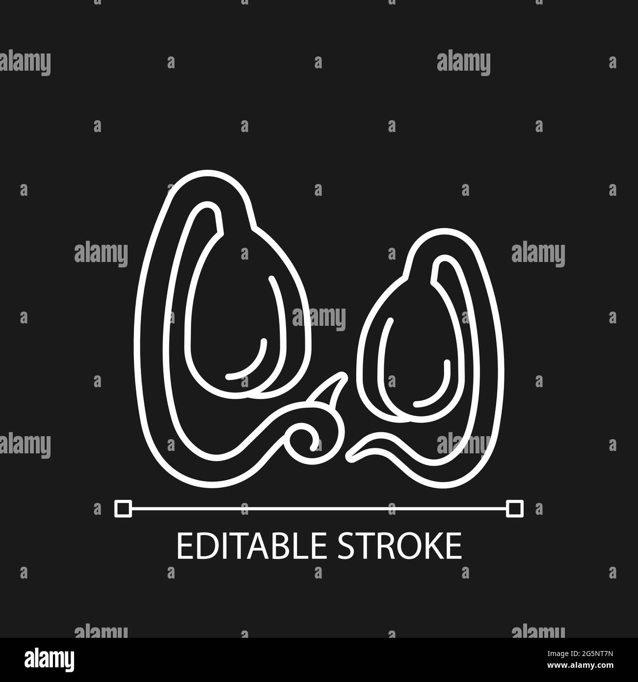 La soia germogli icona lineare bianca per il tema scuro Illustrazione Vettoriale