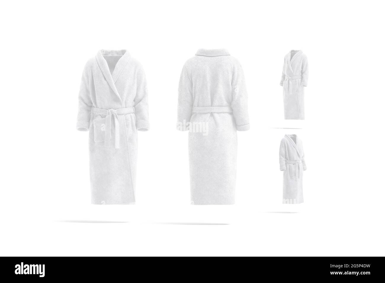 l'accappatoio bianco bianco dell'hotel è un mock-up, con viste diverse Foto Stock