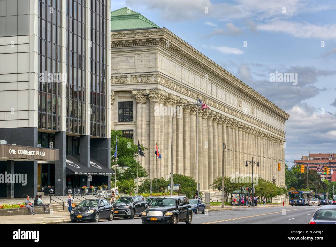 New York state Education Building, Washington Avenue tra Hawk e Swan Streets, costruito nel 1912; Palmer e Hornbostel, architetti. Foto Stock