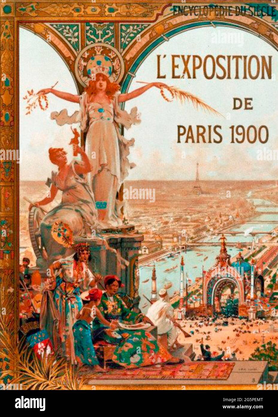 MANIFESTO DELL'ESPOSIZIONE DI PARIGI UNIVERSELLE 1900 Foto Stock