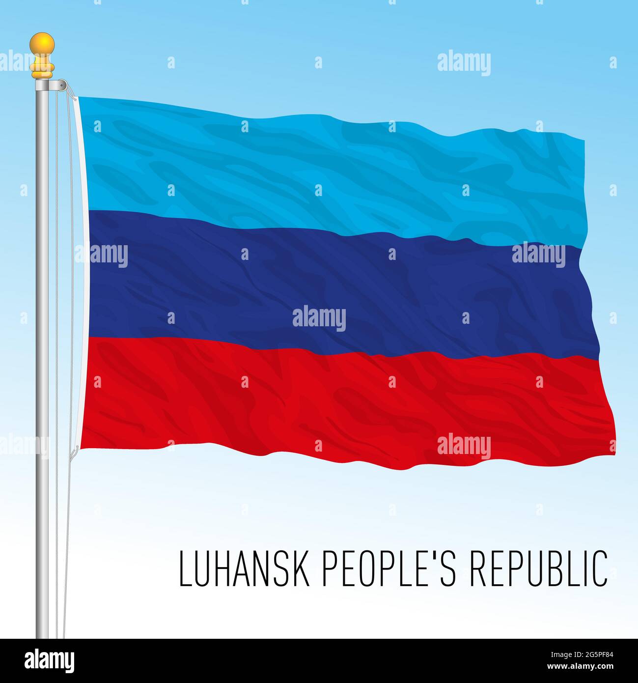Bandiera ufficiale della Repubblica di Luhansk, Europa, illustrazione vettoriale Illustrazione Vettoriale