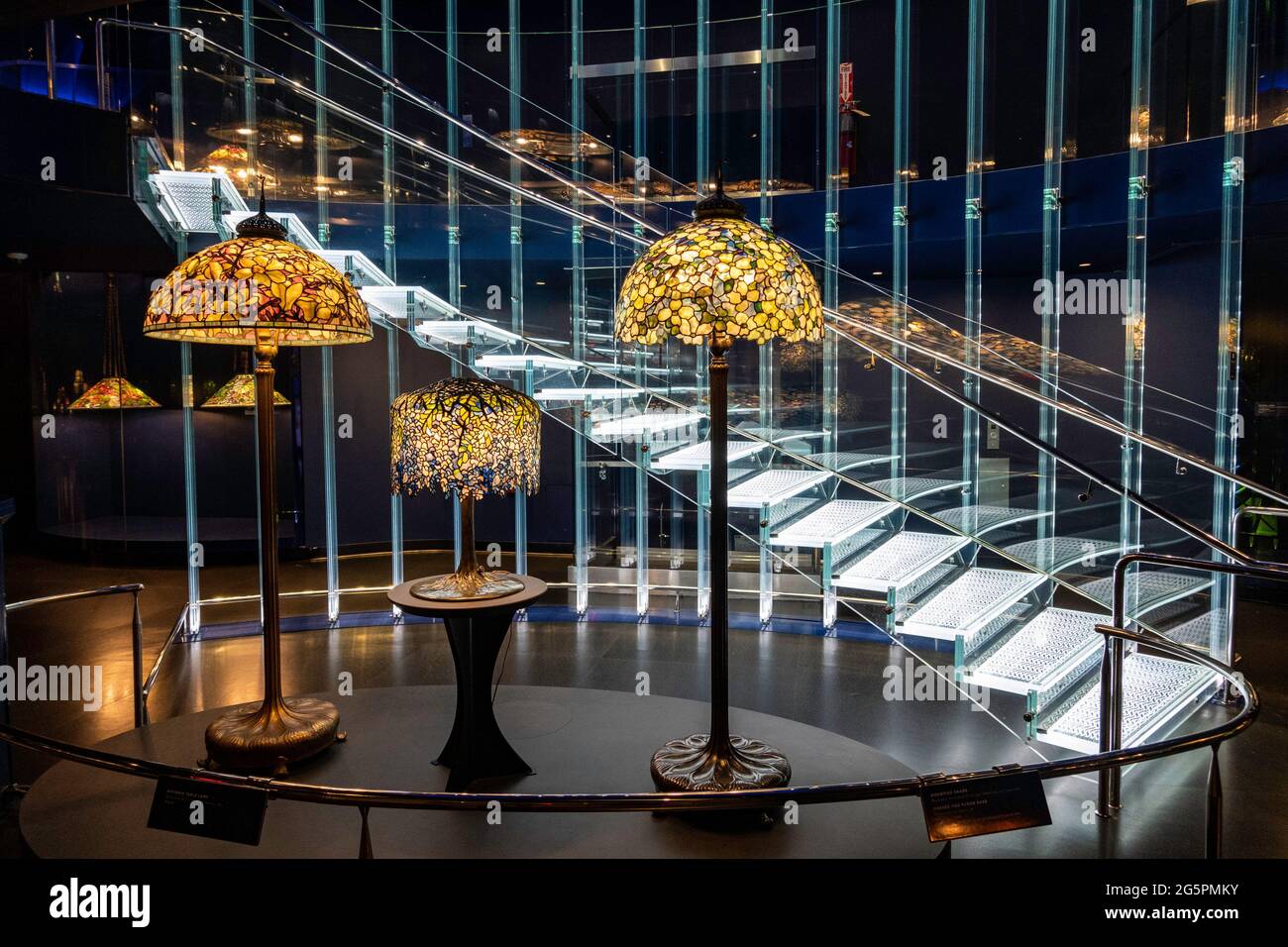 Galleria delle lampade di Tiffany alla New York Historical Society & Library, New York, USA Foto Stock