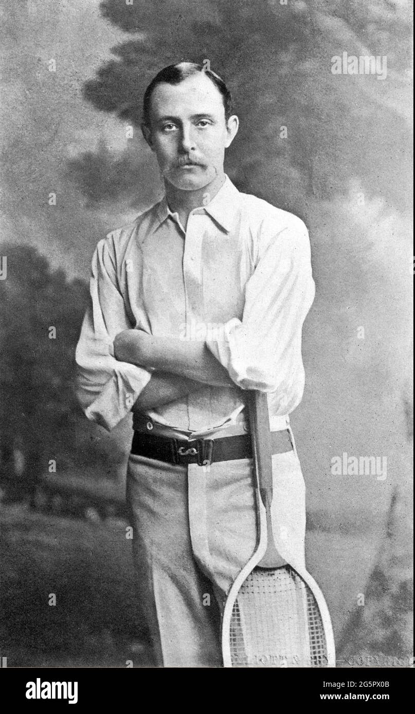 WILLIAM RENSHAW (1861-1904) tennista inglese che ha vinto dodici titoli importanti durante la sua carriera, tra cui sette titoli di singolare di Wimbledon. Foto Stock