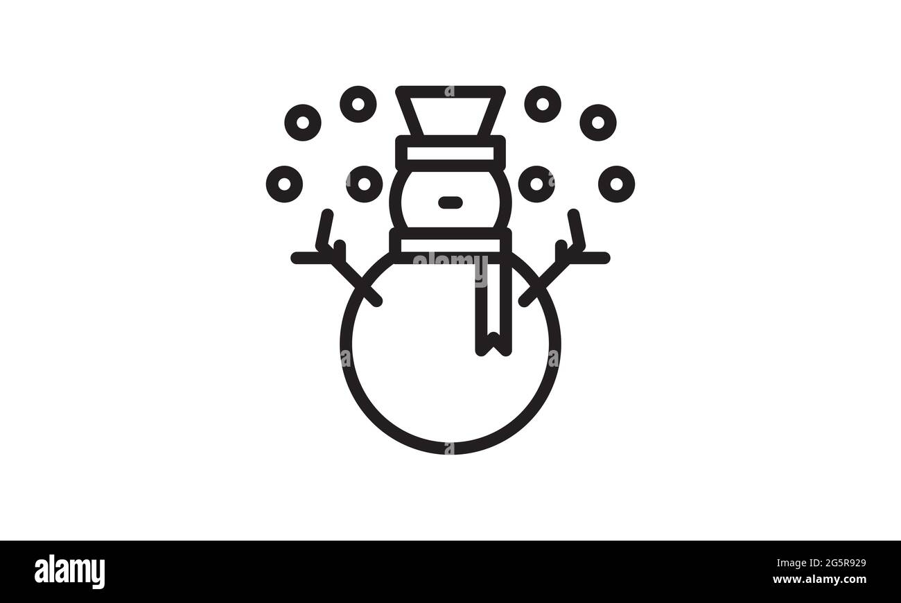 Icona Snowman in un'immagine vettoriale di stile piatto Illustrazione Vettoriale