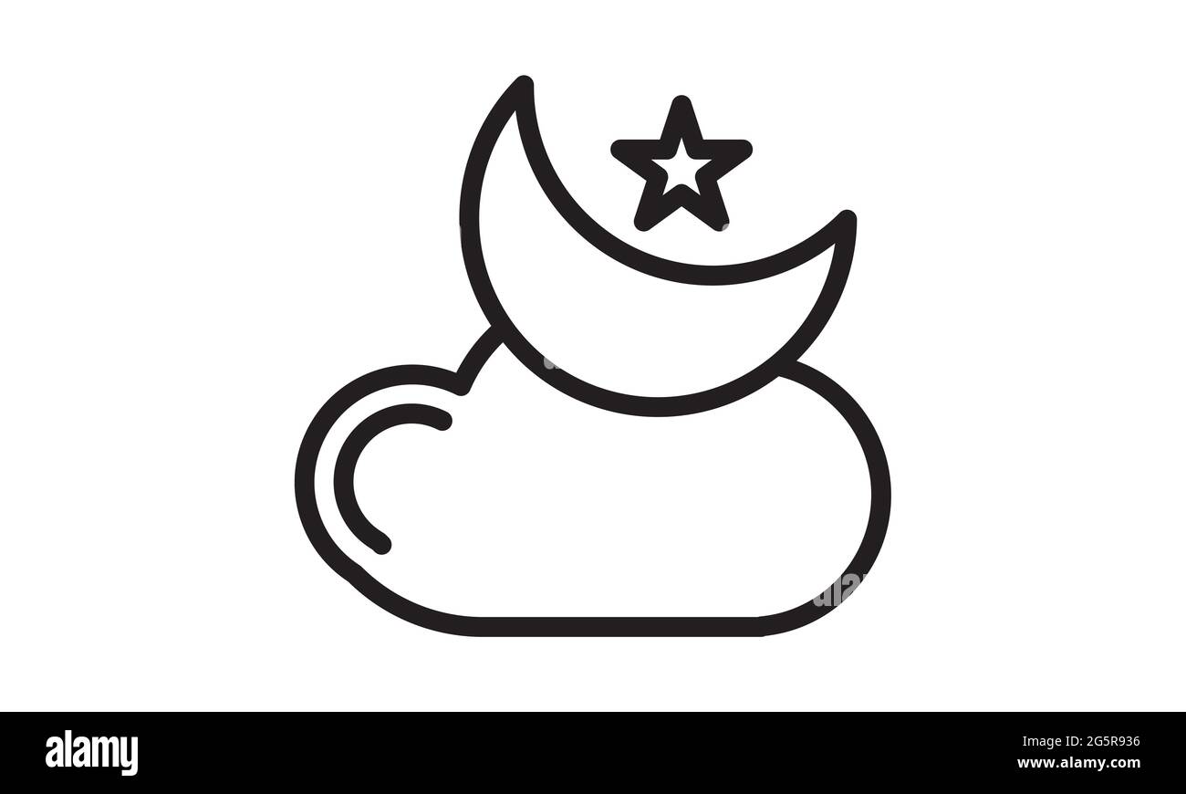 icona notte nuvolosa. Una delle icone della collezione per siti Web, web design, app mobile su sfondo bianco Illustrazione Vettoriale