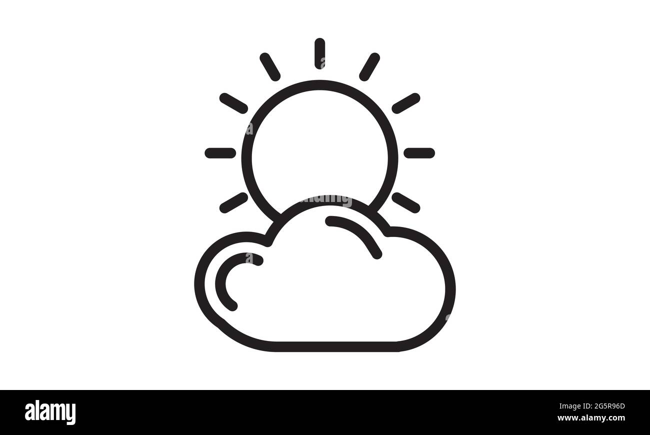 Immagine vettoriale dell'icona del giorno nuvoloso Illustrazione Vettoriale